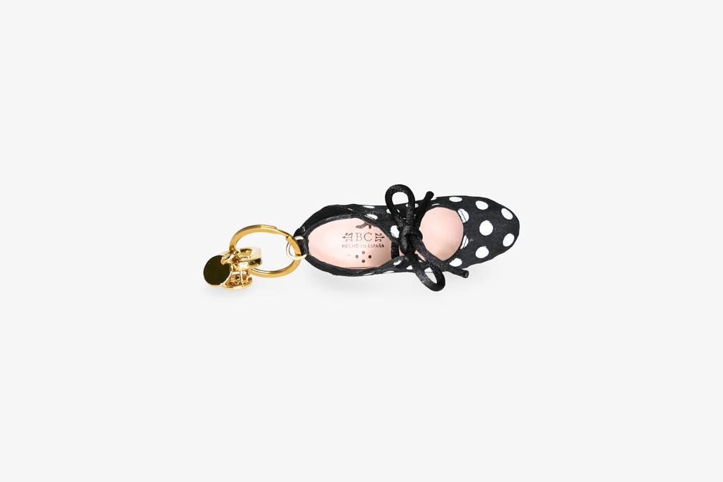 Charm Negro con lunares blancos I Llavero flamenco