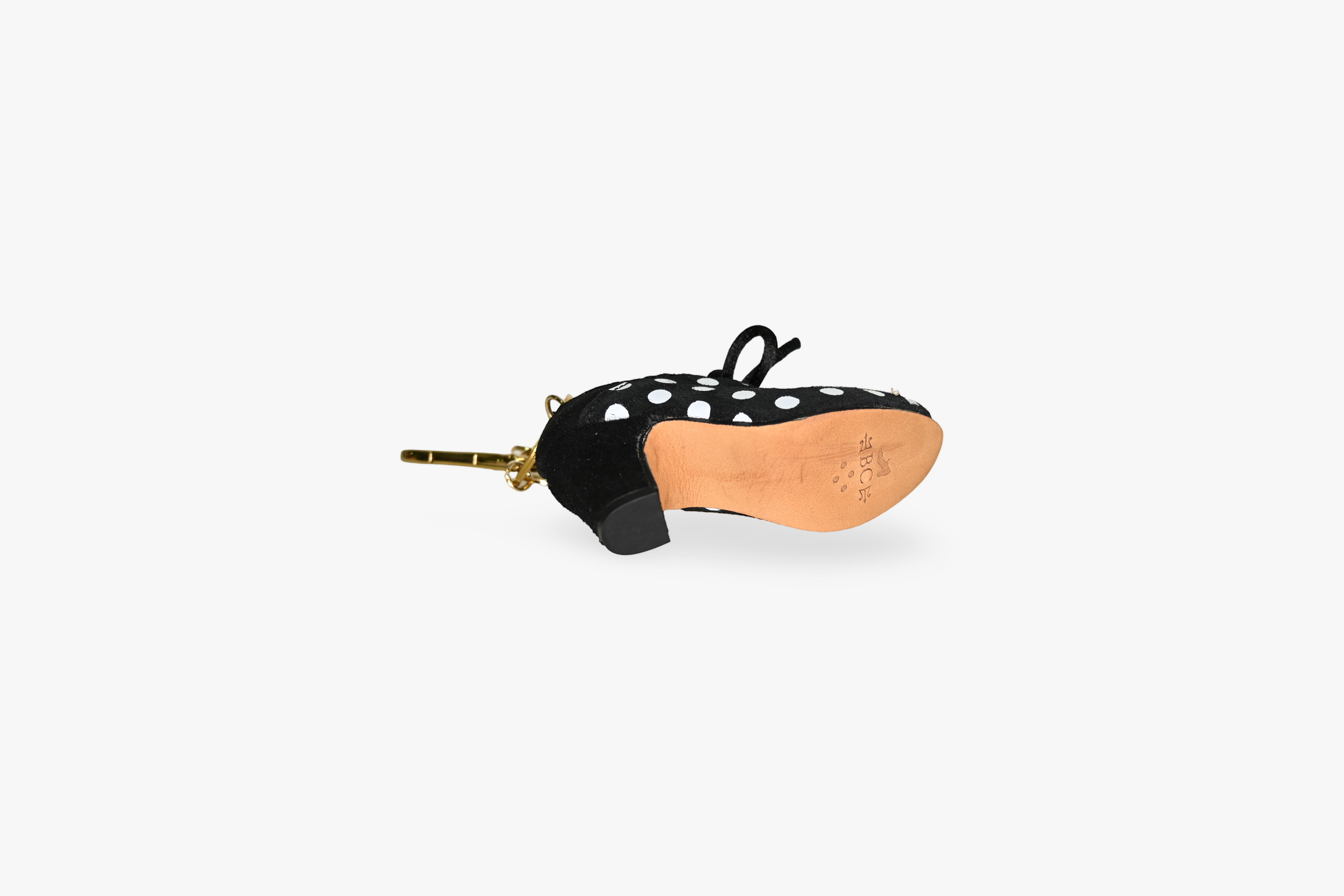 Charm Negro con lunares blancos I Llavero flamenco
