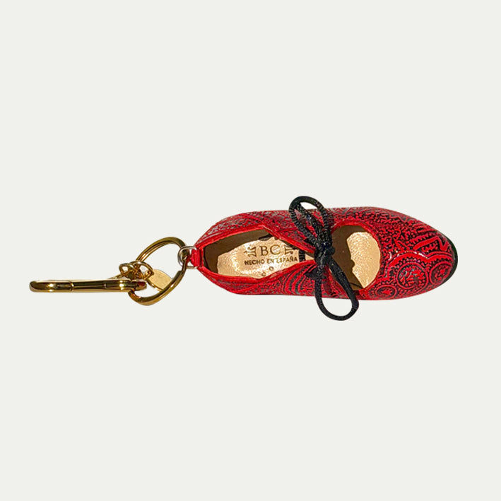 Charm Cachemir rojo I Llavero flamenco