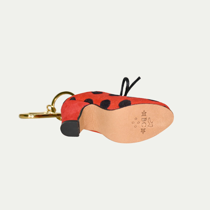 Charm Rojo con lunares negros