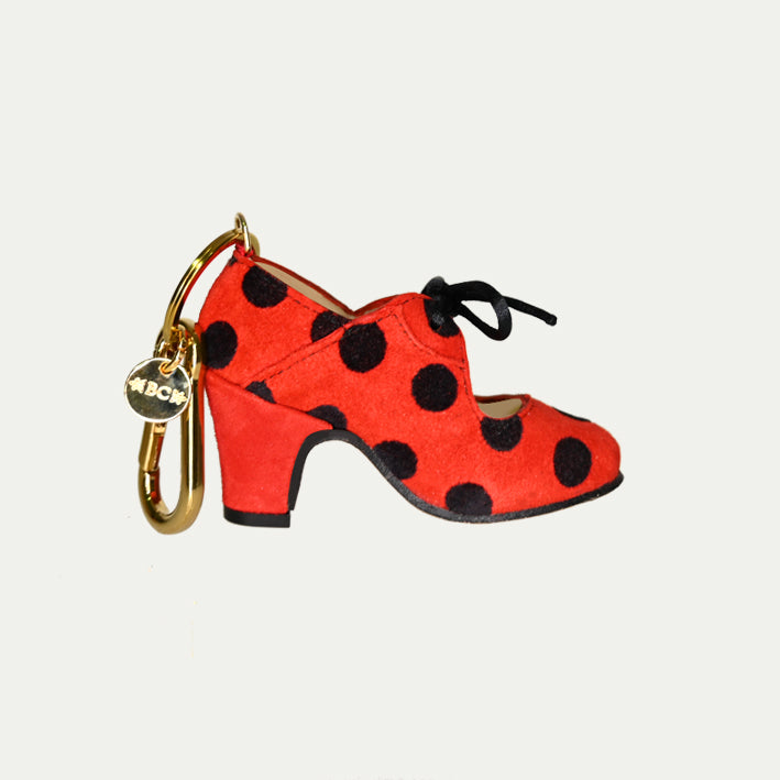 Charm Rojo con lunares negros