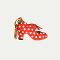 Charm Rojo con Lunares blancos I Llavero flamenco
