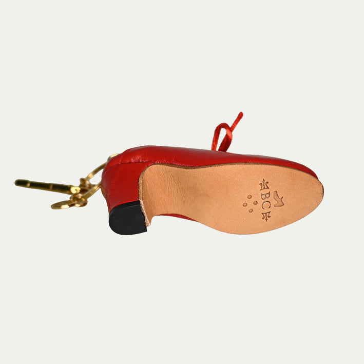 Charm cachemir rojo/ ante rojo I Llavero flamenco