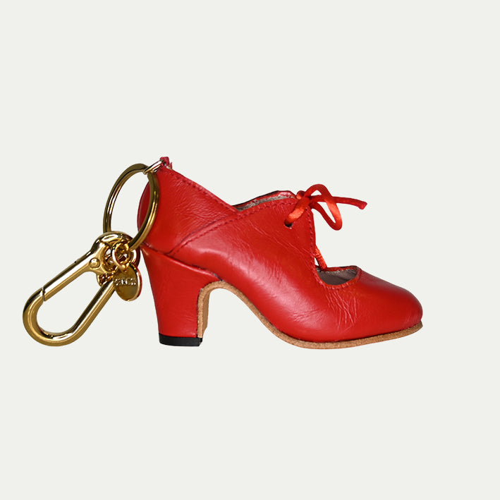 Charm cachemir rojo/ ante rojo I Llavero flamenco