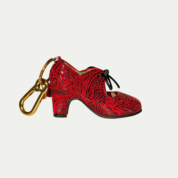 Charm Cachemir rojo I Llavero flamenco