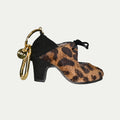 Charm pelo de leopardo/ante negro I Llavero flamenco