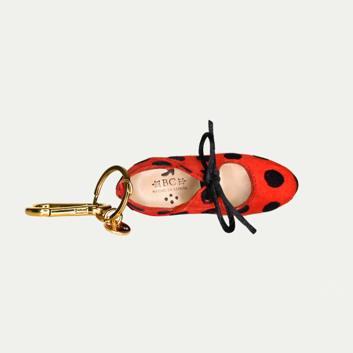 Charm Rojo con lunares negros